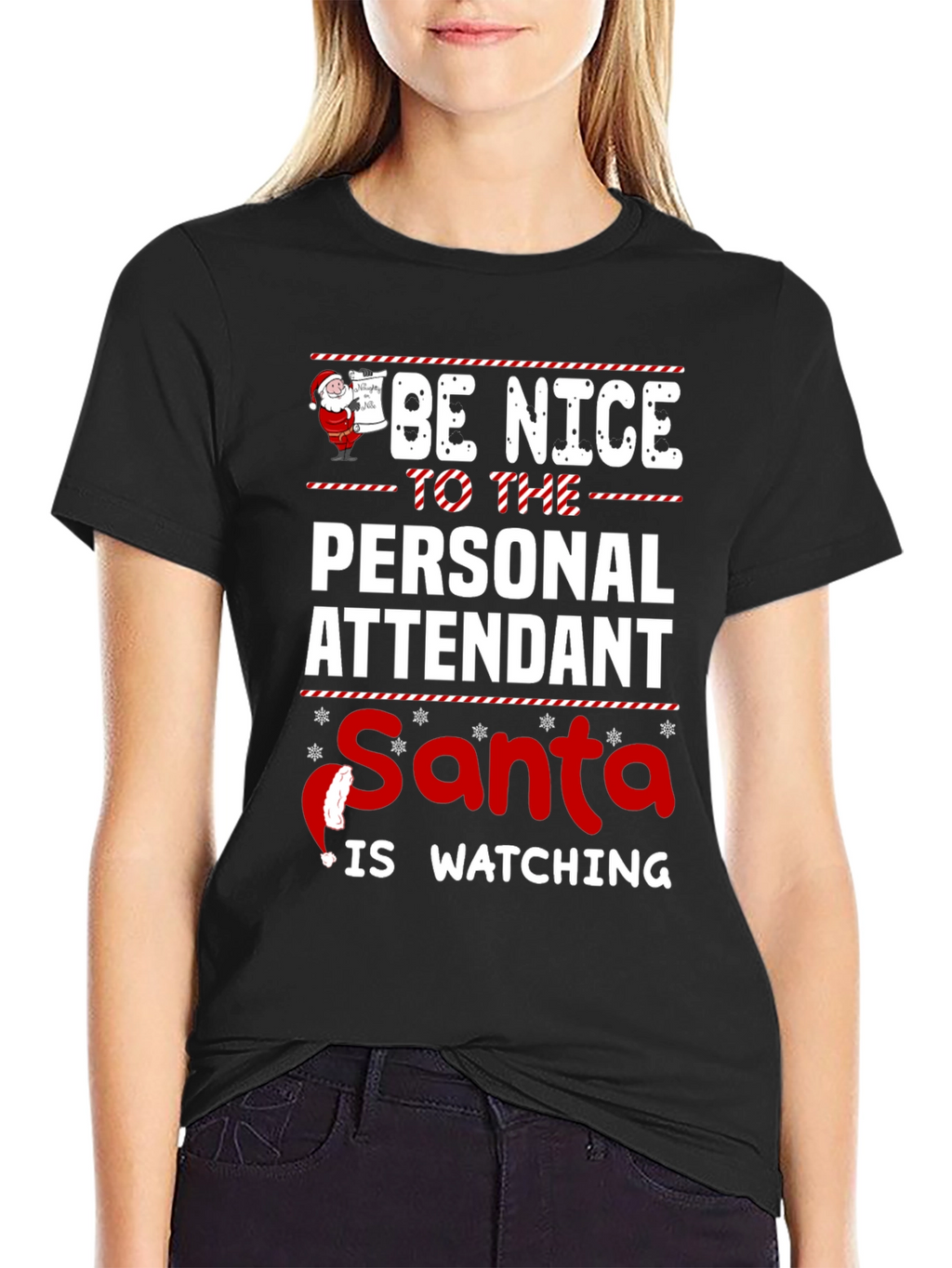 Personal Attendant Santa Watching T-Shirt