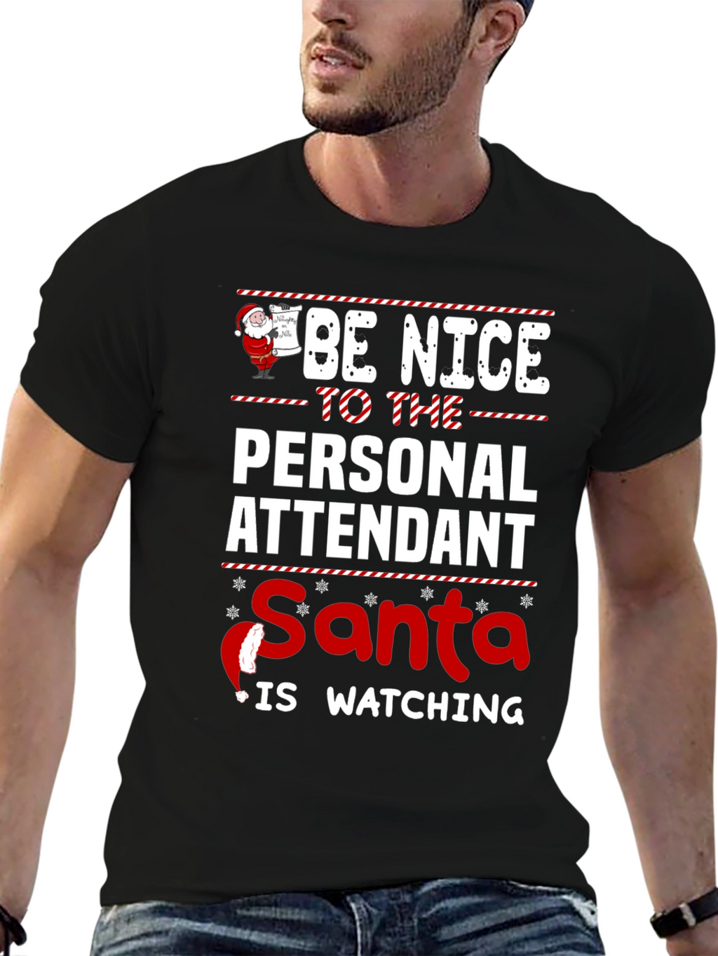 Personal Attendant Santa Watching T-Shirt