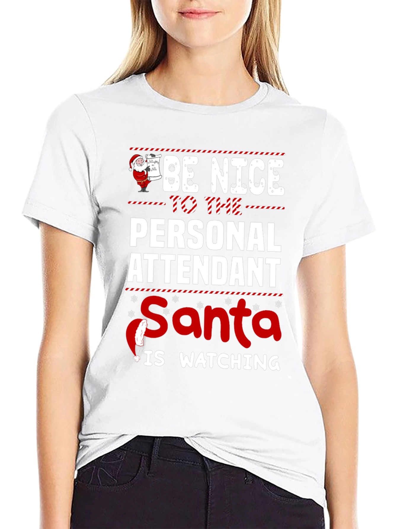 Personal Attendant Santa Watching T-Shirt