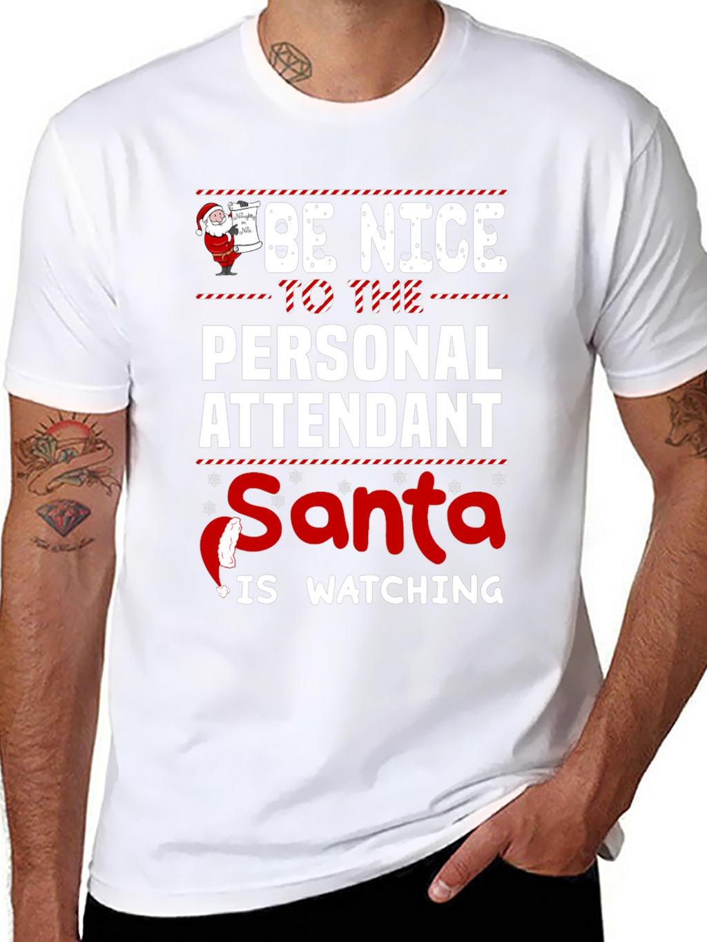 Personal Attendant Santa Watching T-Shirt