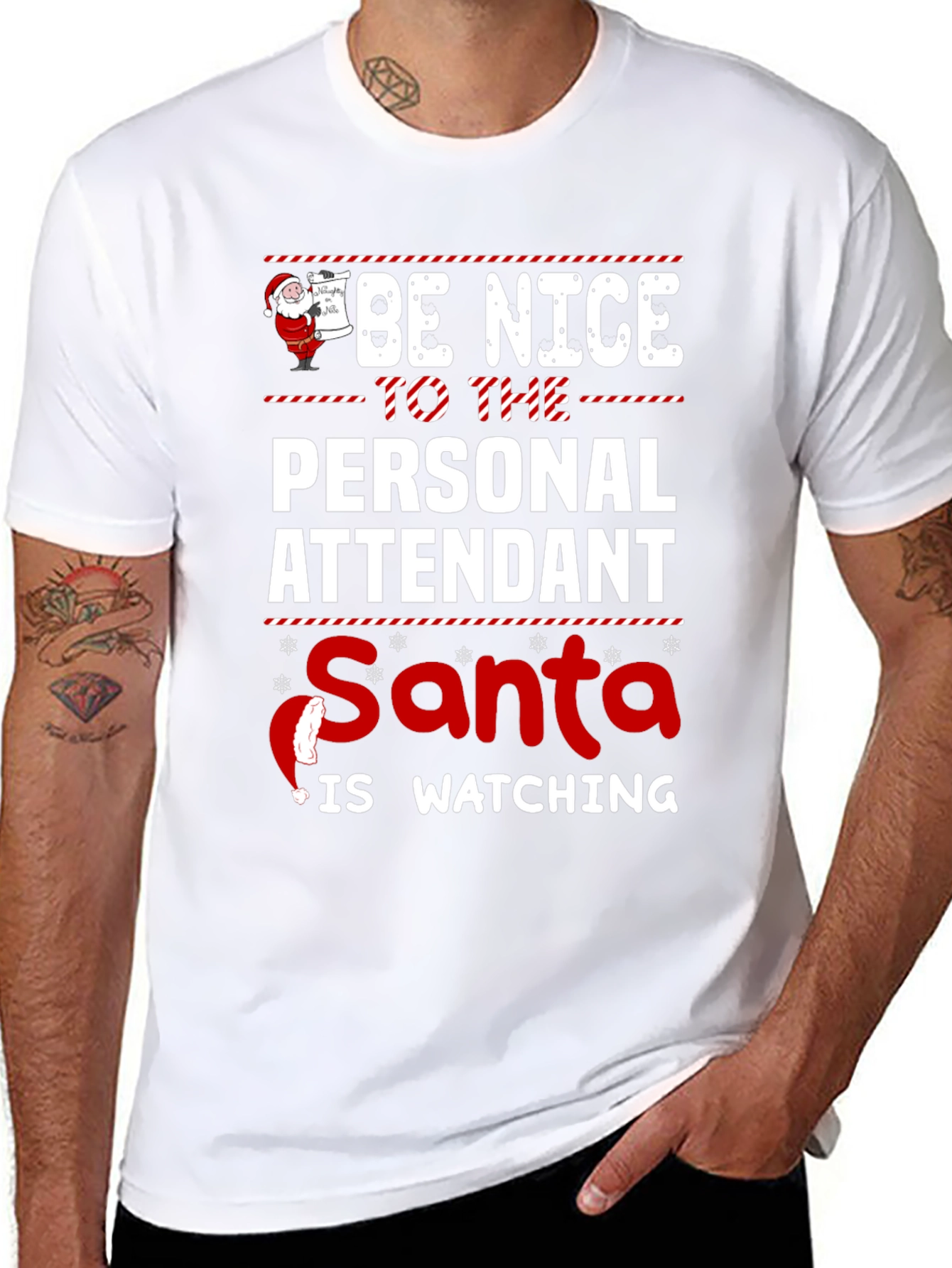 Personal Attendant Santa Watching T-Shirt