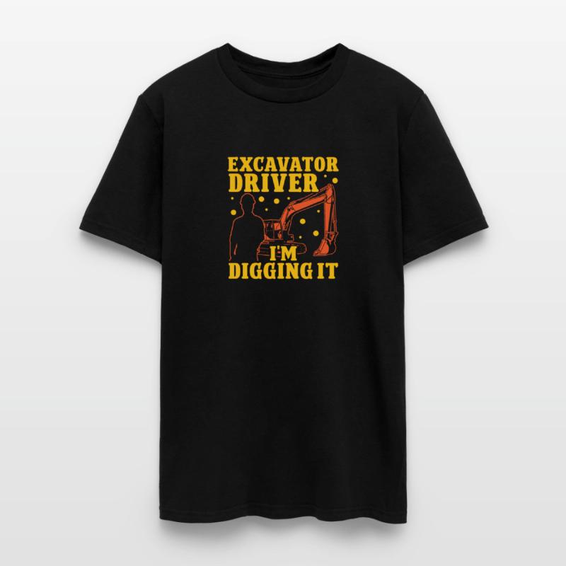 Excavator driver digging it excavator operator