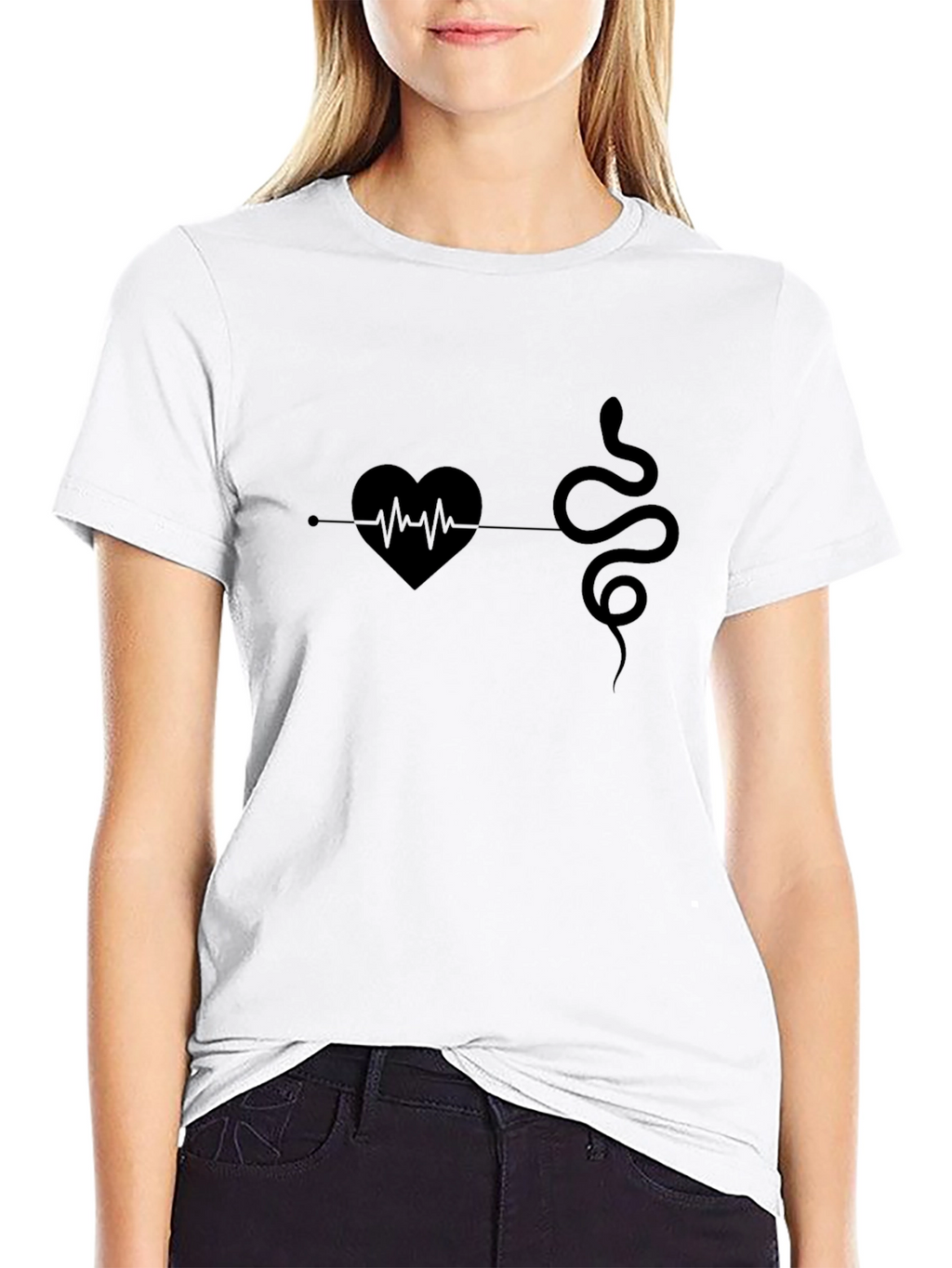 Heart & Snake Graphic Print Tee