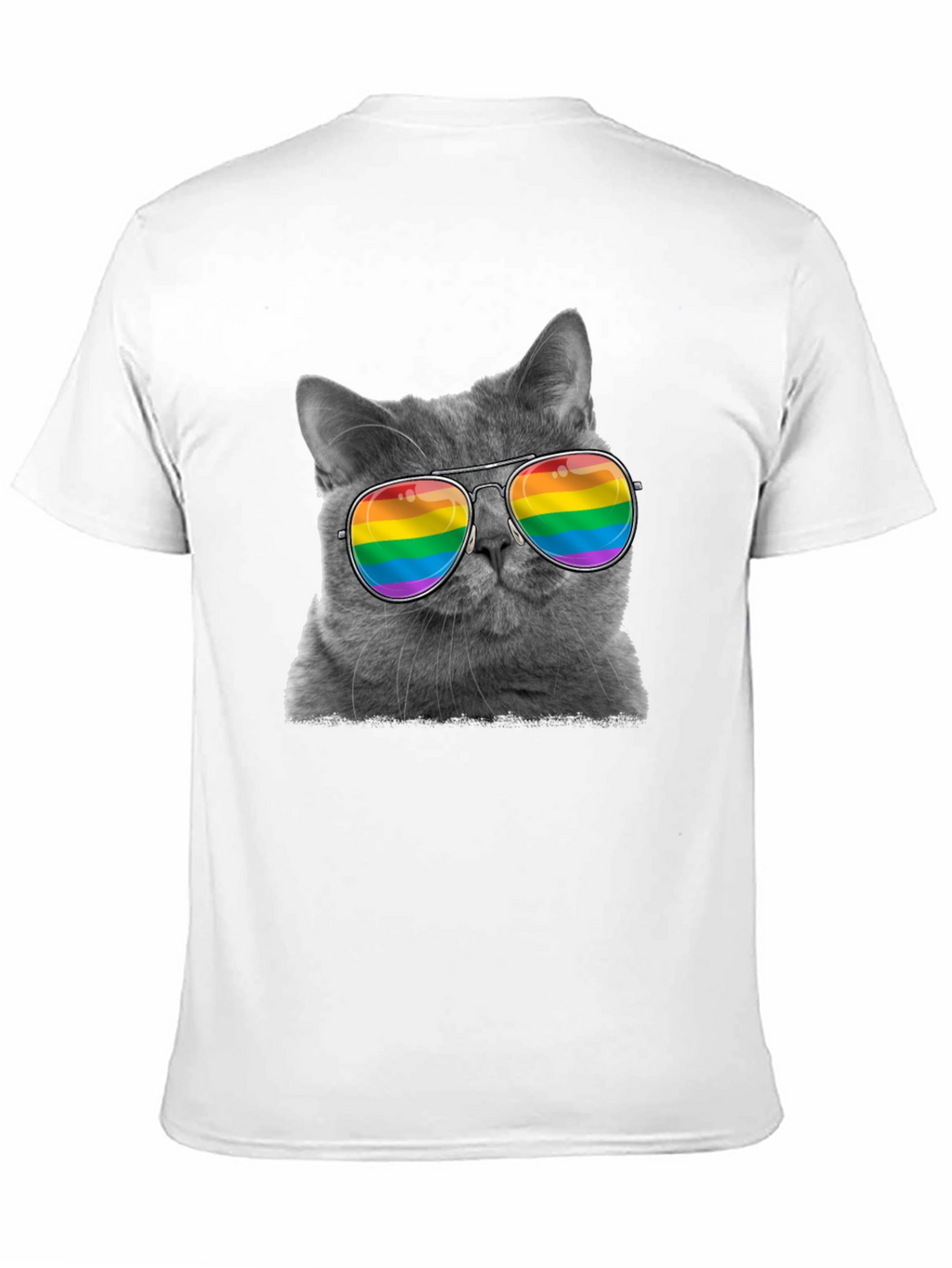 Cool Cat LGBT Pride Rainbow Sunglasses T-Shirt
