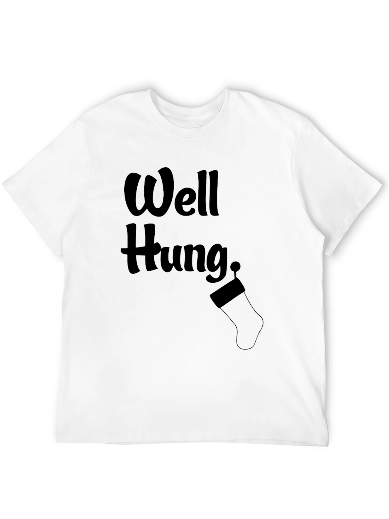 Funny Well Hung Christmas Stocking Humor T-Shirt