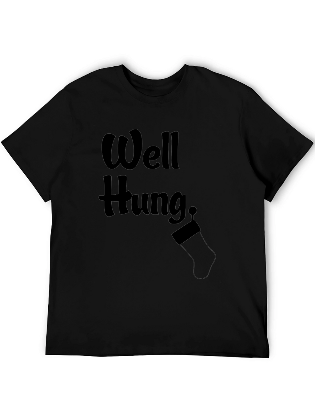 Funny Well Hung Christmas Stocking Humor T-Shirt