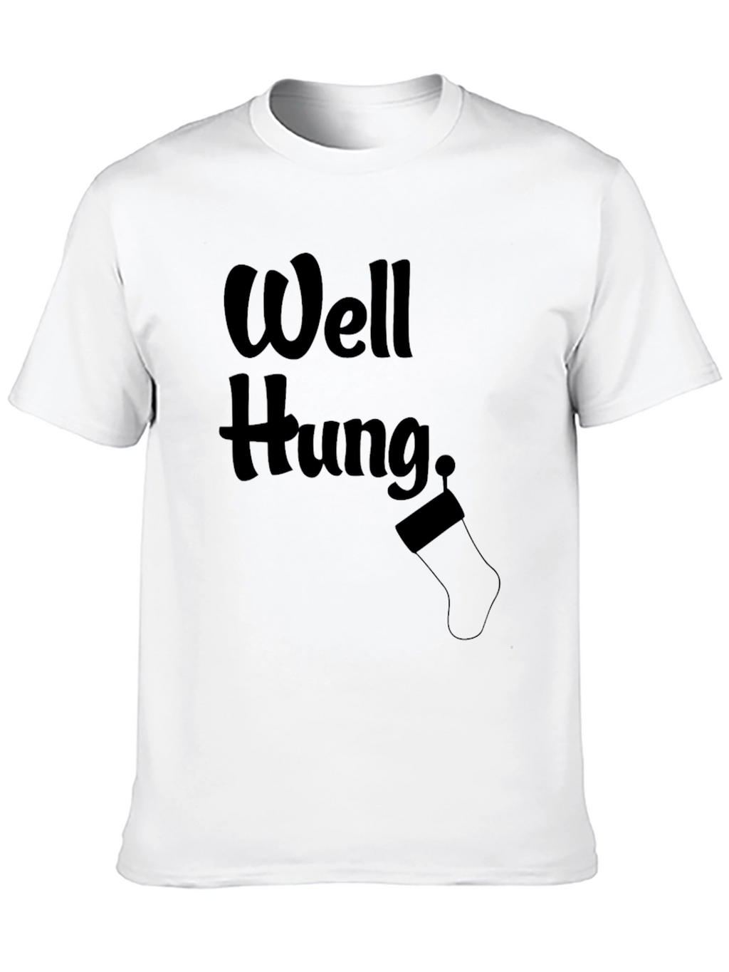 Funny Well Hung Christmas Stocking Humor T-Shirt