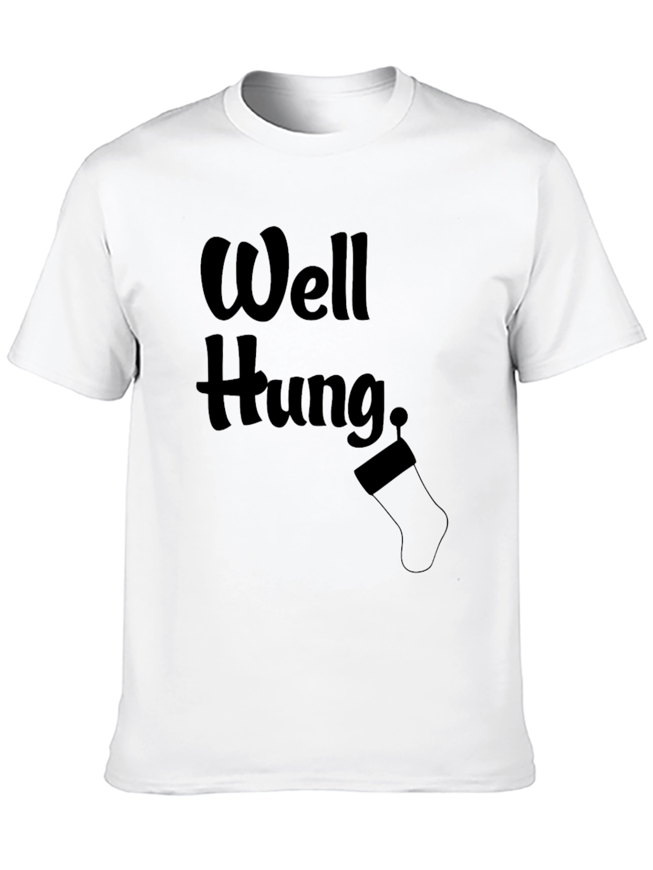 Funny Well Hung Christmas Stocking Humor T-Shirt
