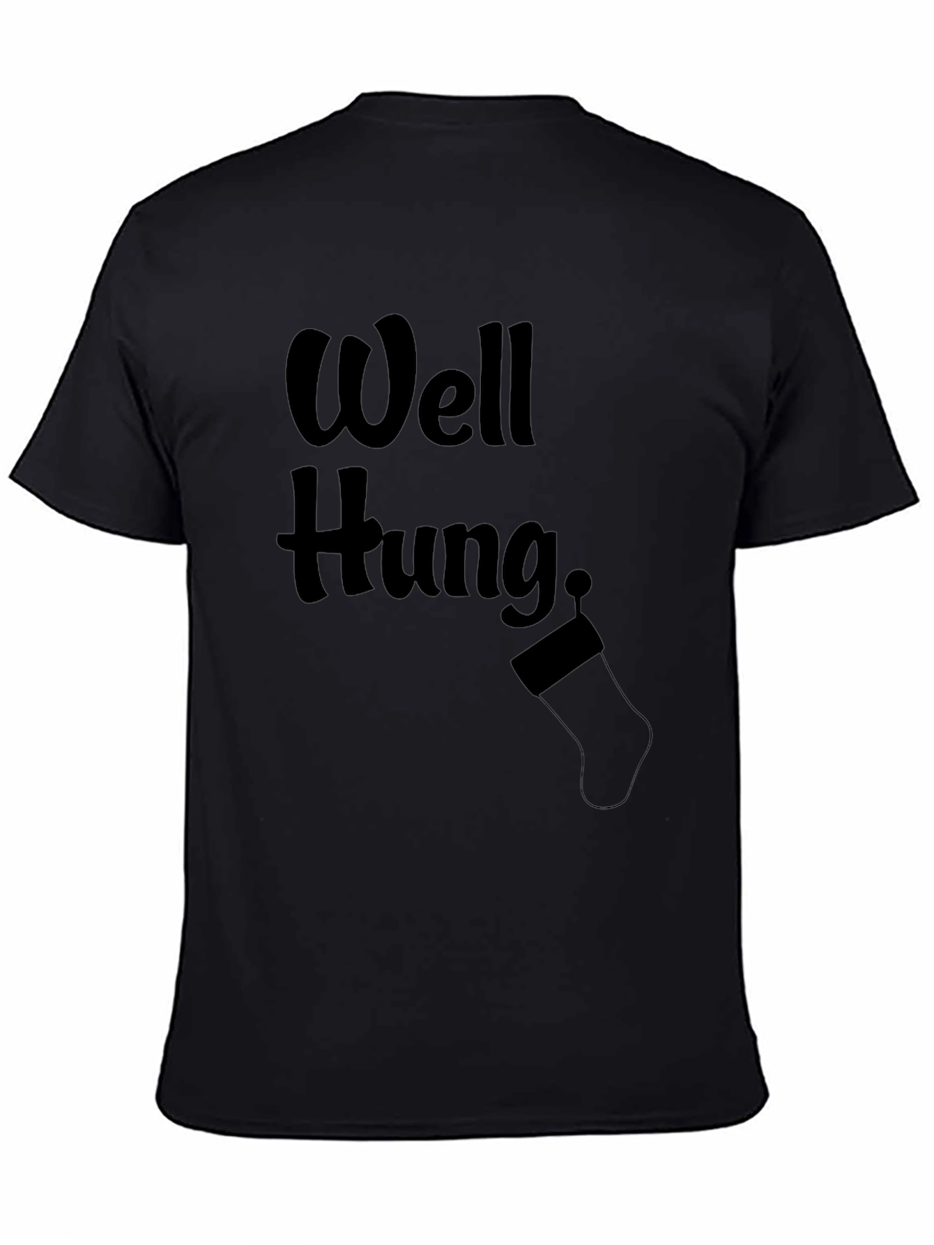 Funny Well Hung Christmas Stocking Humor T-Shirt
