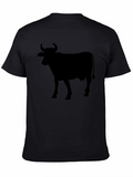 Black Cow Silhouette Graphic T-Shirt