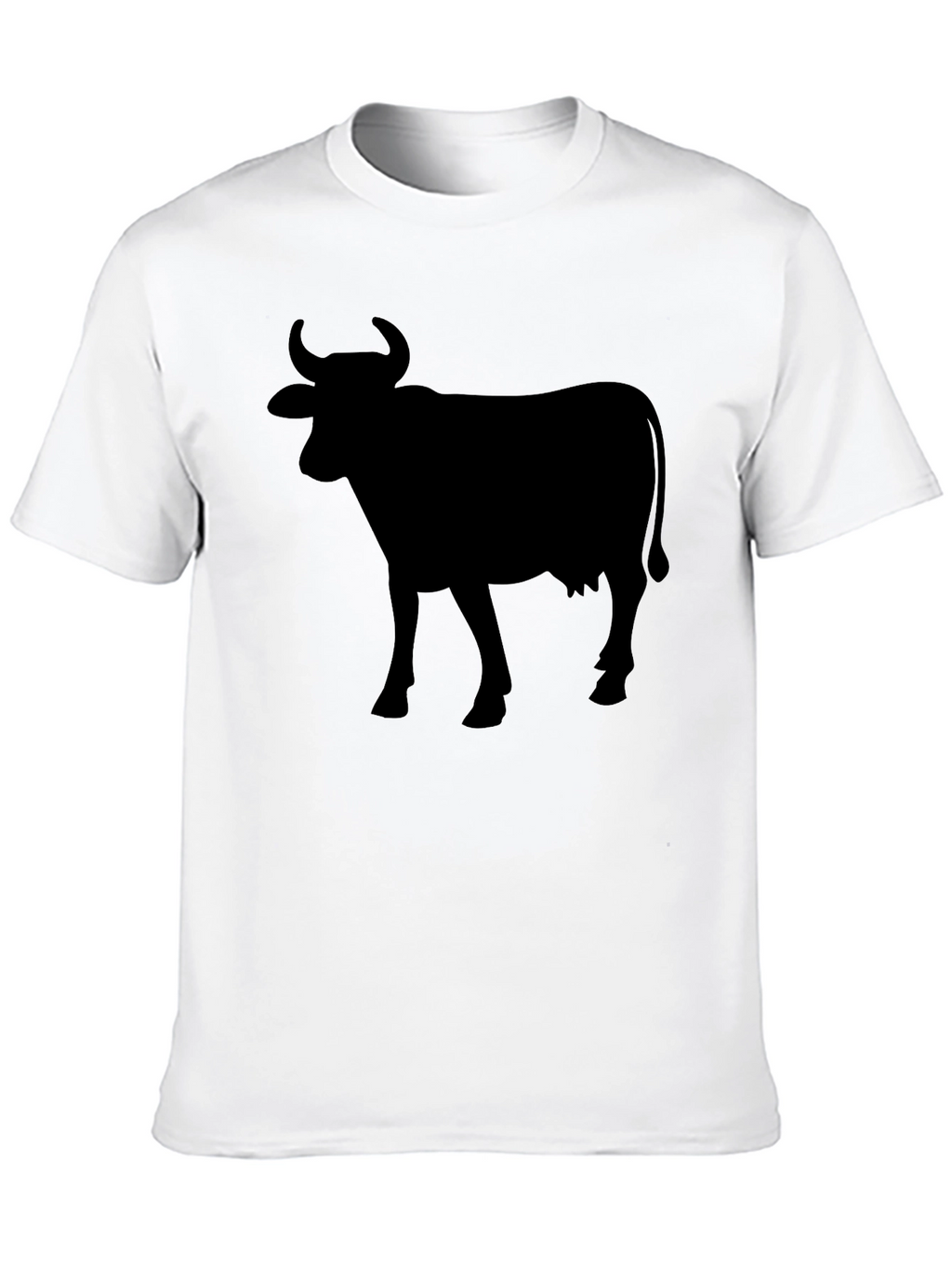 Black Cow Silhouette Graphic T-Shirt