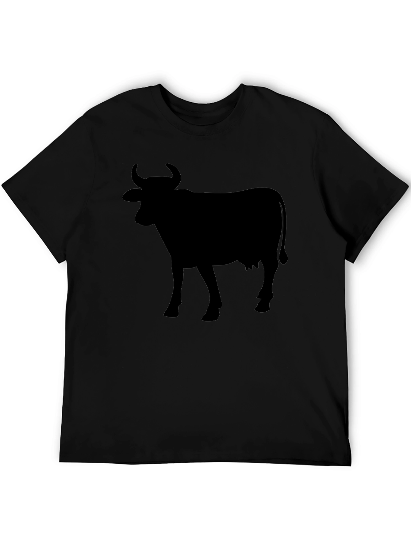 Black Cow Silhouette Graphic T-Shirt