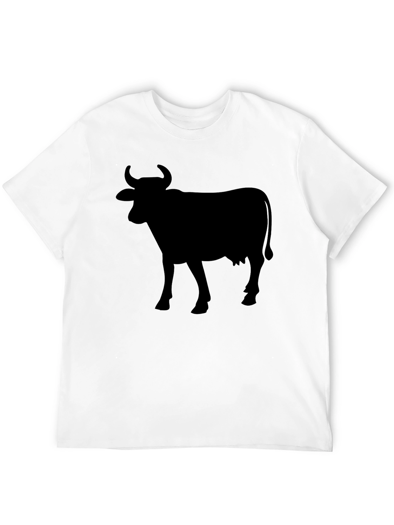 Black Cow Silhouette Graphic T-Shirt