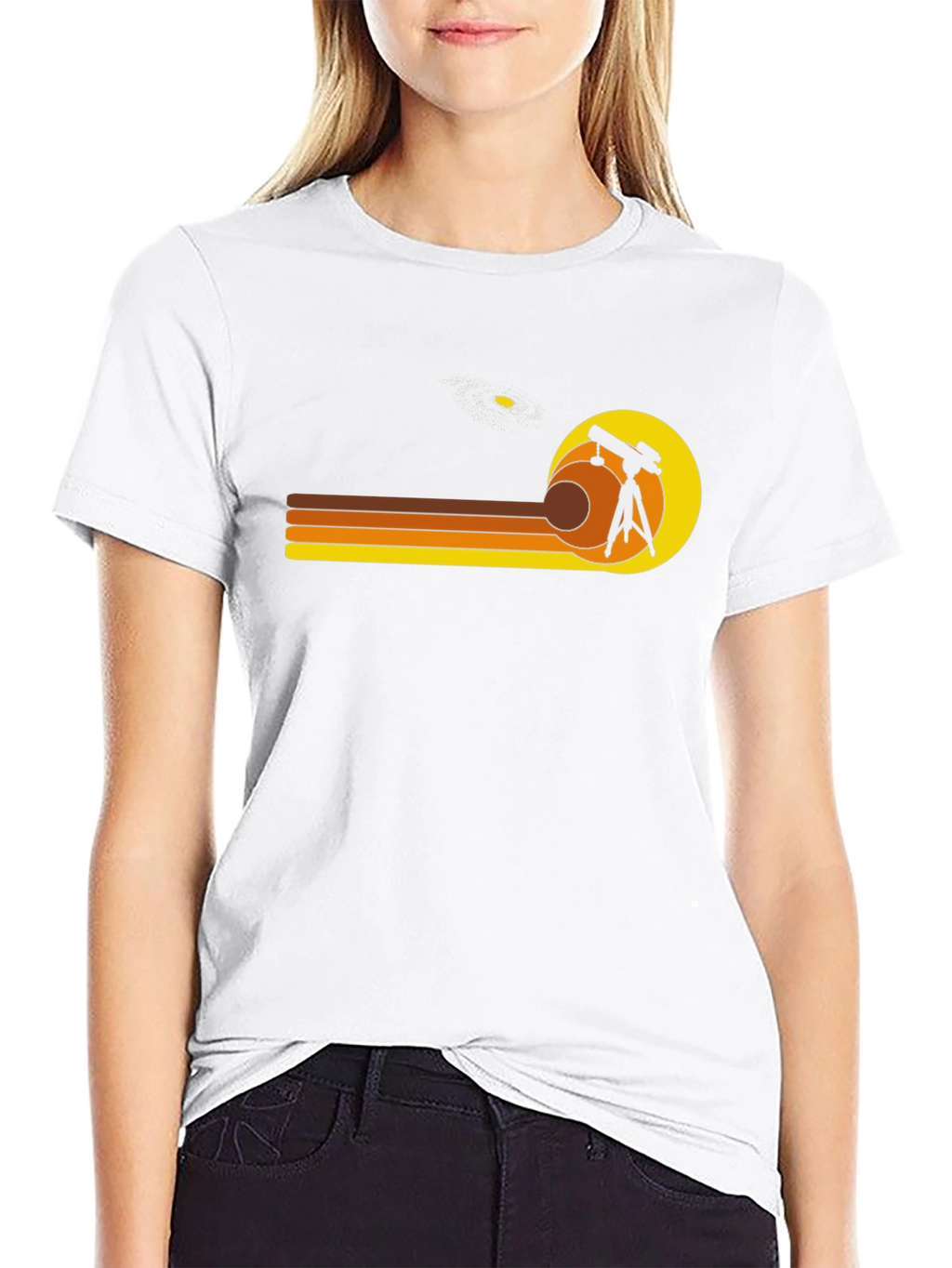 Retro Astronomy Telescope Graphic T-Shirt