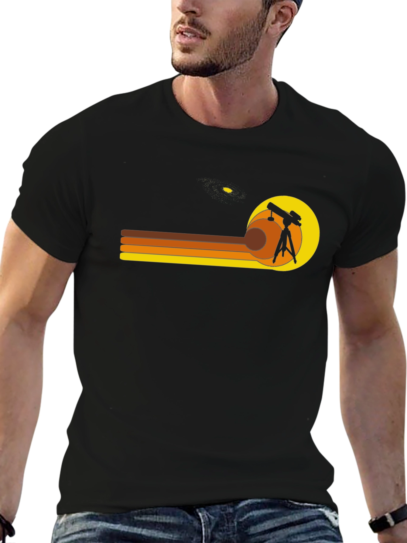 Retro Astronomy Telescope Graphic T-Shirt