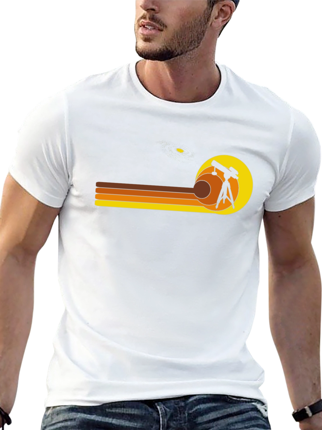 Retro Astronomy Telescope Graphic T-Shirt