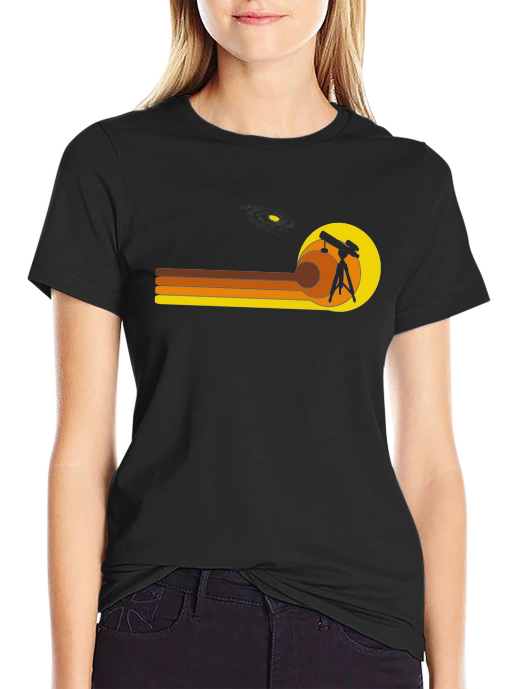 Retro Astronomy Telescope Graphic T-Shirt