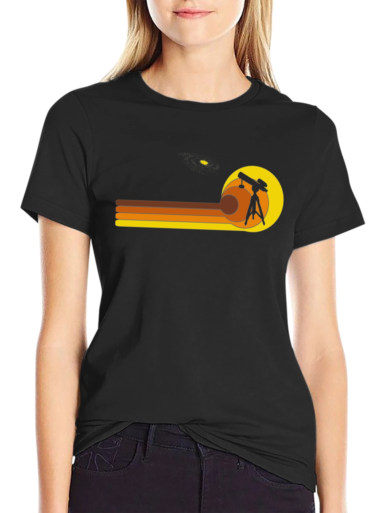 Retro Astronomy Telescope Graphic T-Shirt
