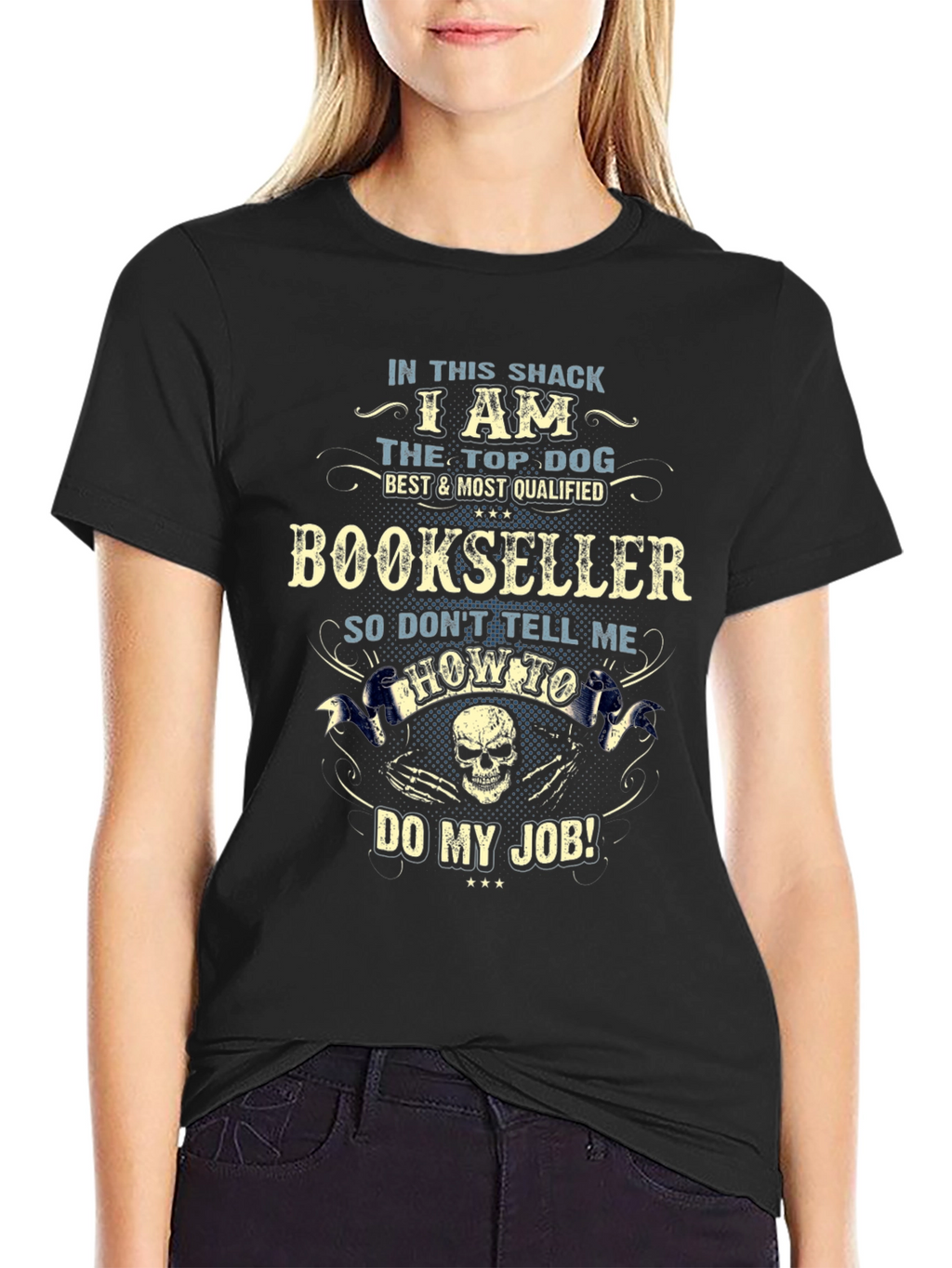 Bookseller T-Shirt: Top Dog Best Qualified Graphic Tee