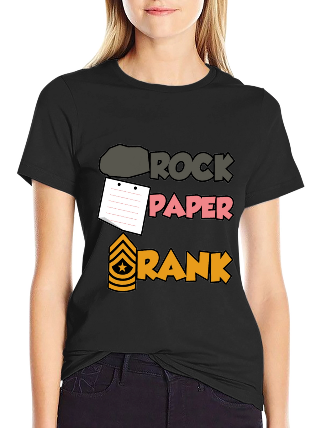 Rock Paper Rank Funny T-Shirt