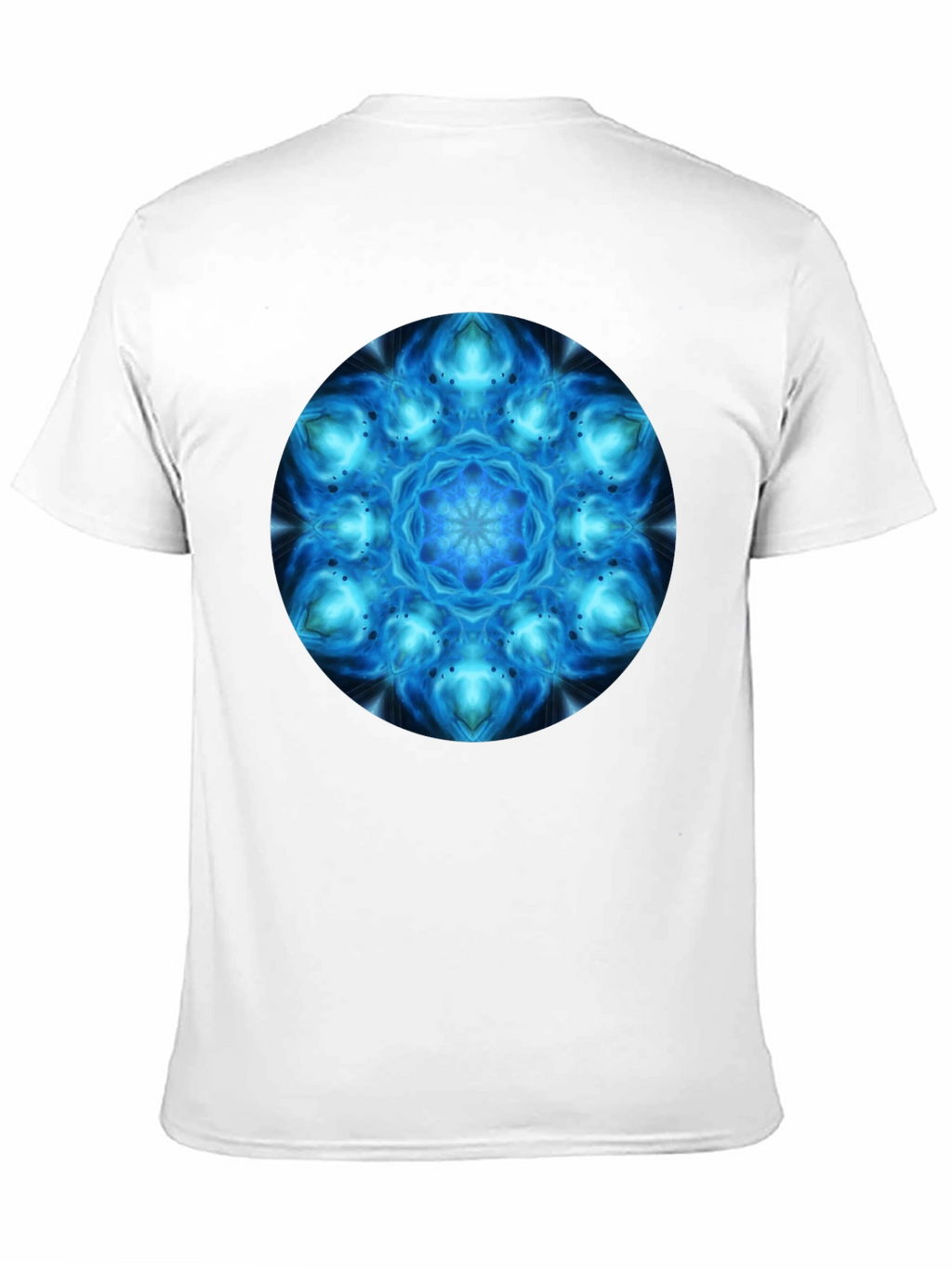 Cosmic Blue Mandala Graphic T-Shirt - Mens Black Tee