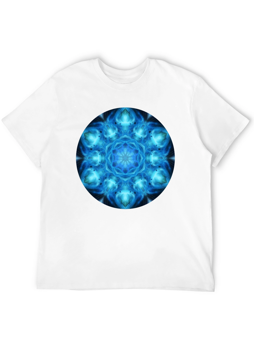 Cosmic Blue Mandala Graphic T-Shirt - Mens Black Tee