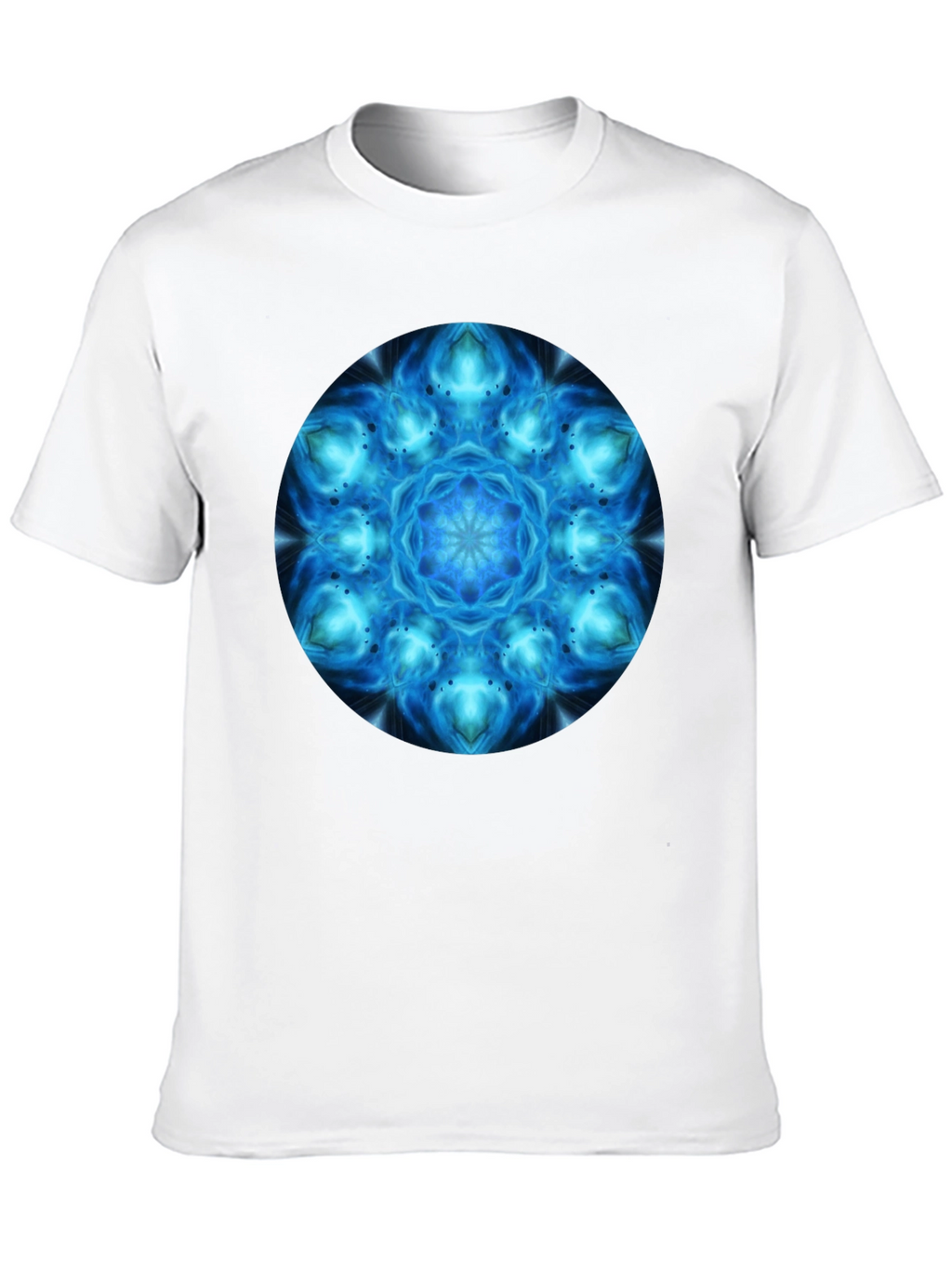 Cosmic Blue Mandala Graphic T-Shirt - Mens Black Tee