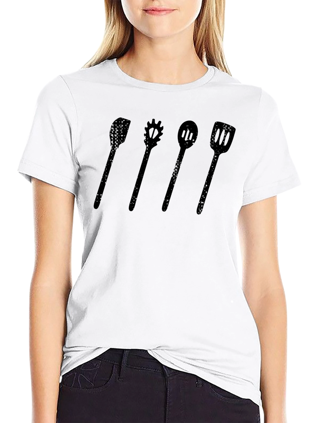 Chef Utensil Graphic Tee - Black Casual T-Shirt