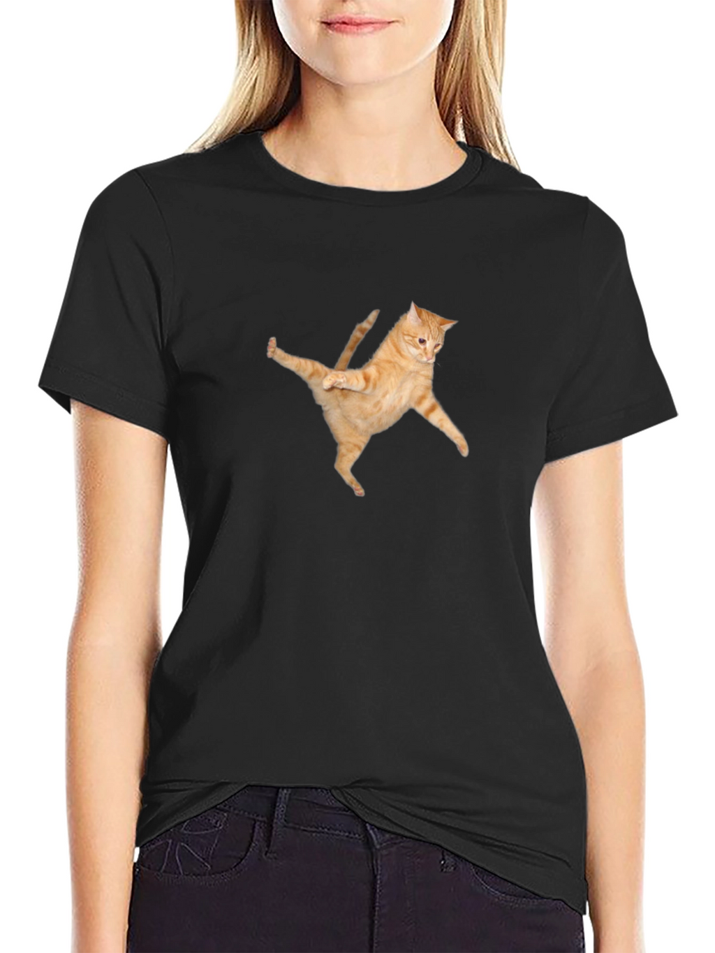 Dancing Cat Graphic Tee - Unique Style