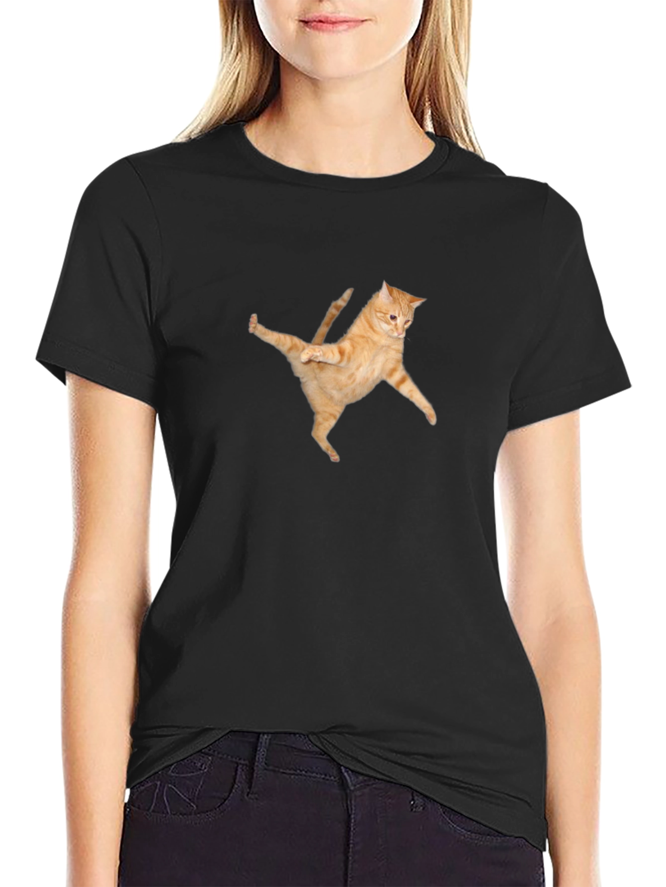Dancing Cat Graphic Tee - Unique Style