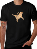 Dancing Cat Graphic Tee - Unique Style