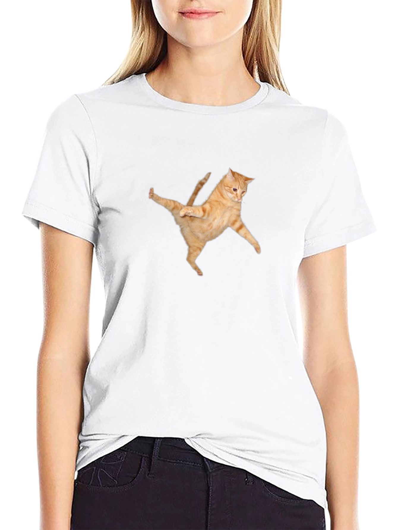 Dancing Cat Graphic Tee - Unique Style