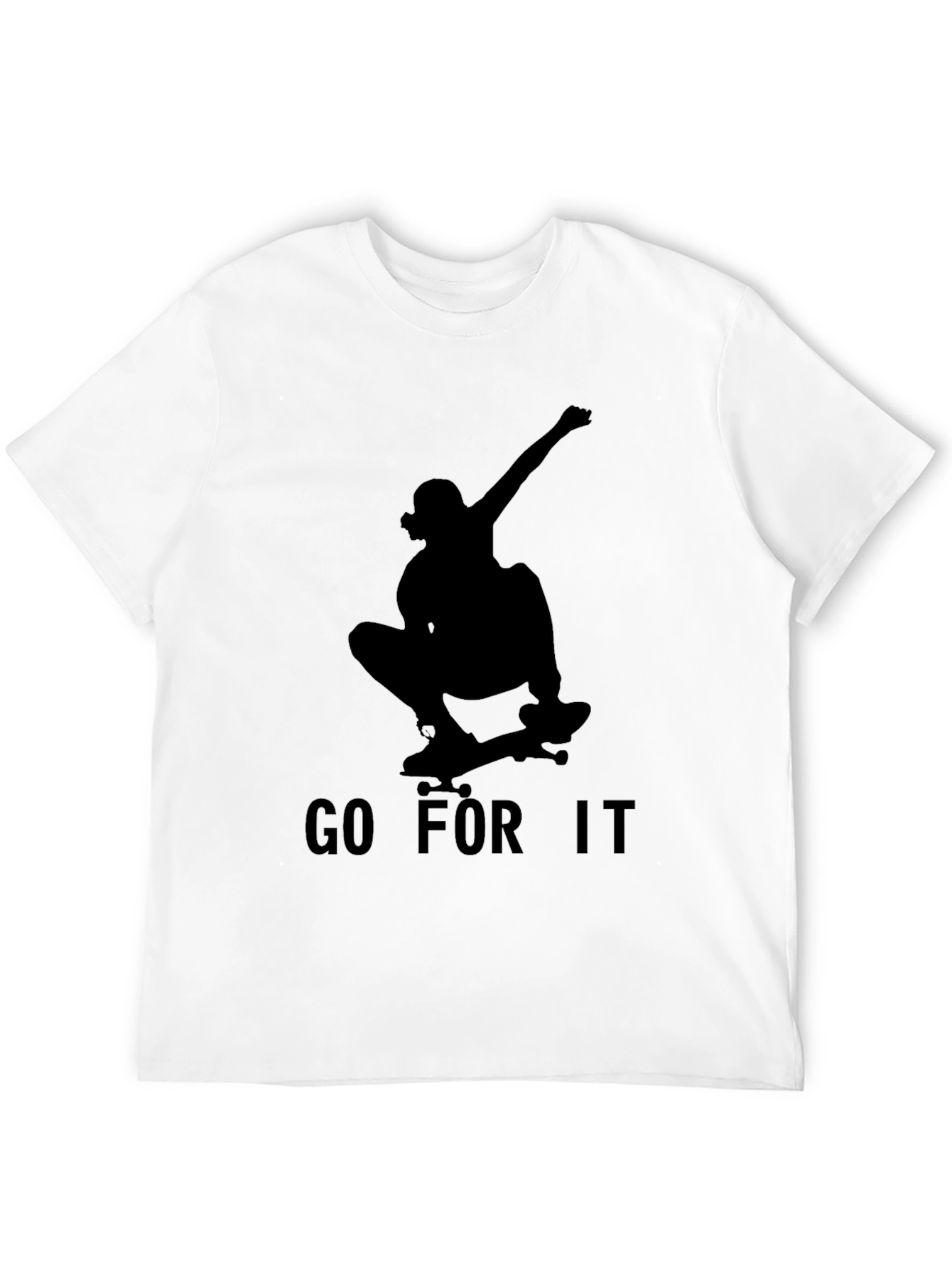 Skateboard Silhouette Graphic Tee - Go For It