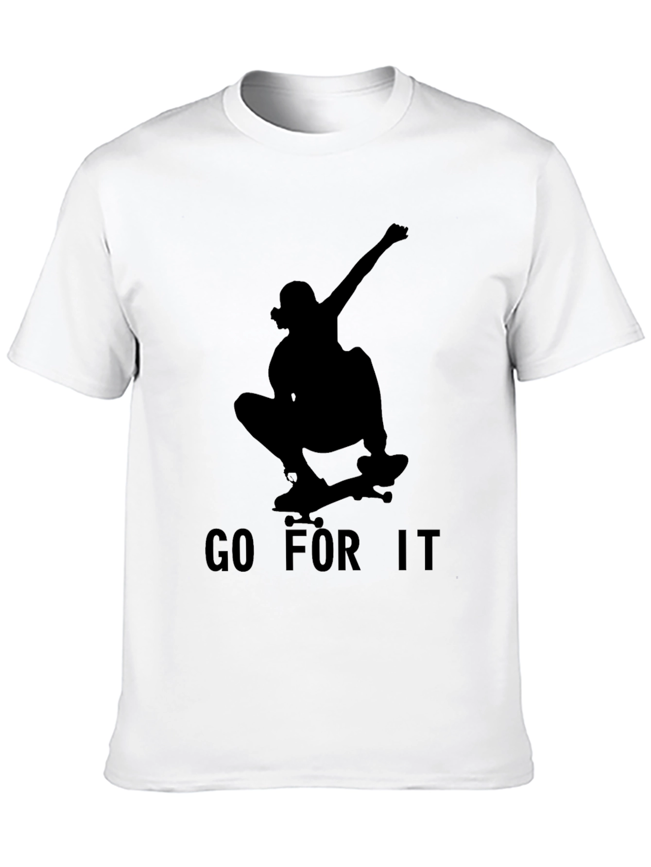 Skateboard Silhouette Graphic Tee - Go For It