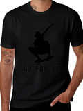 Skateboard Silhouette Graphic Tee - Go For It