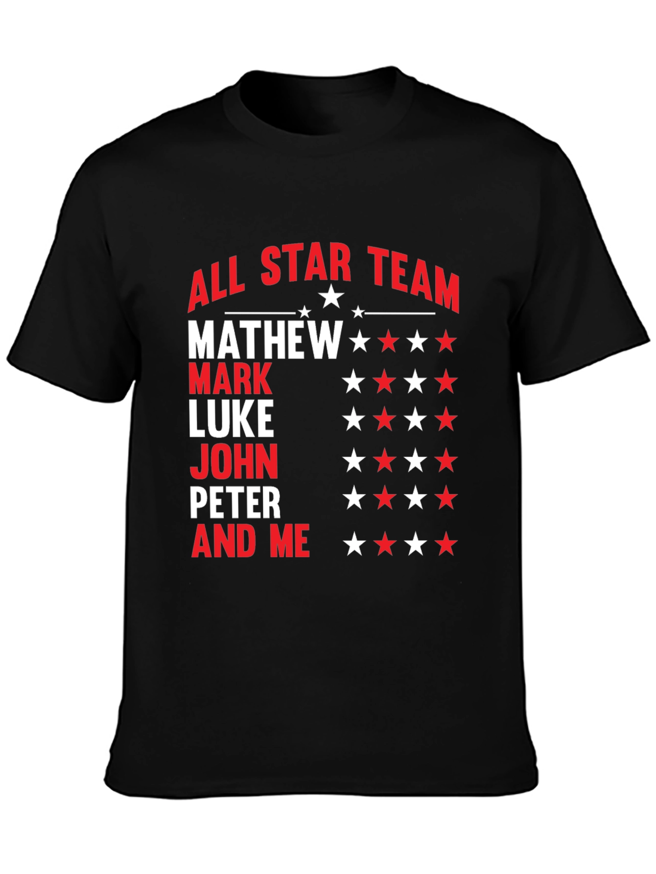 All Star Team Personalized Names Graphic T-Shirt