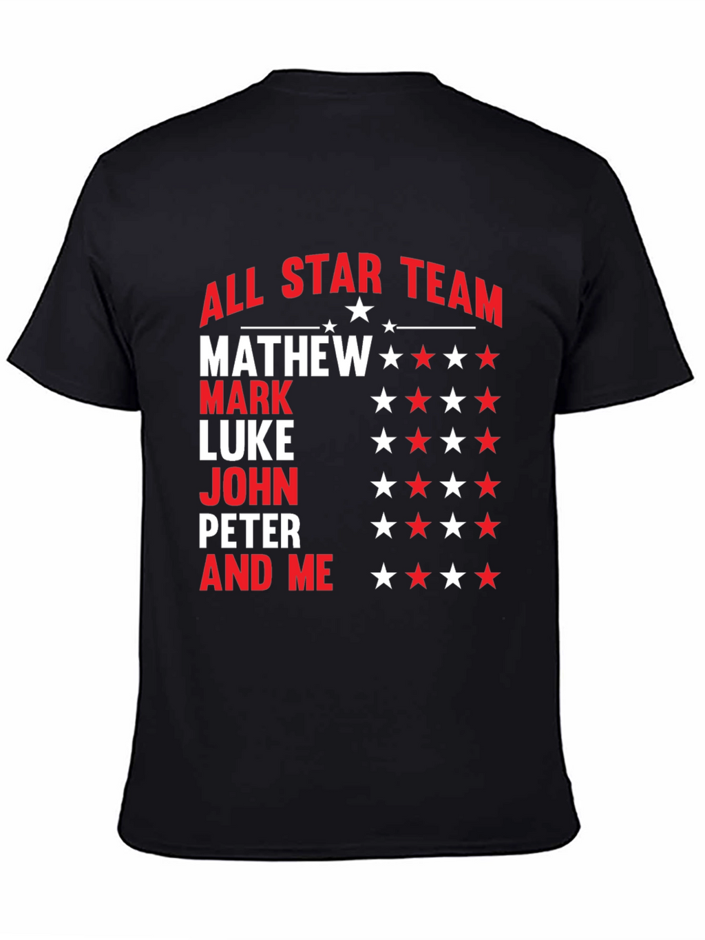 All Star Team Personalized Names Graphic T-Shirt