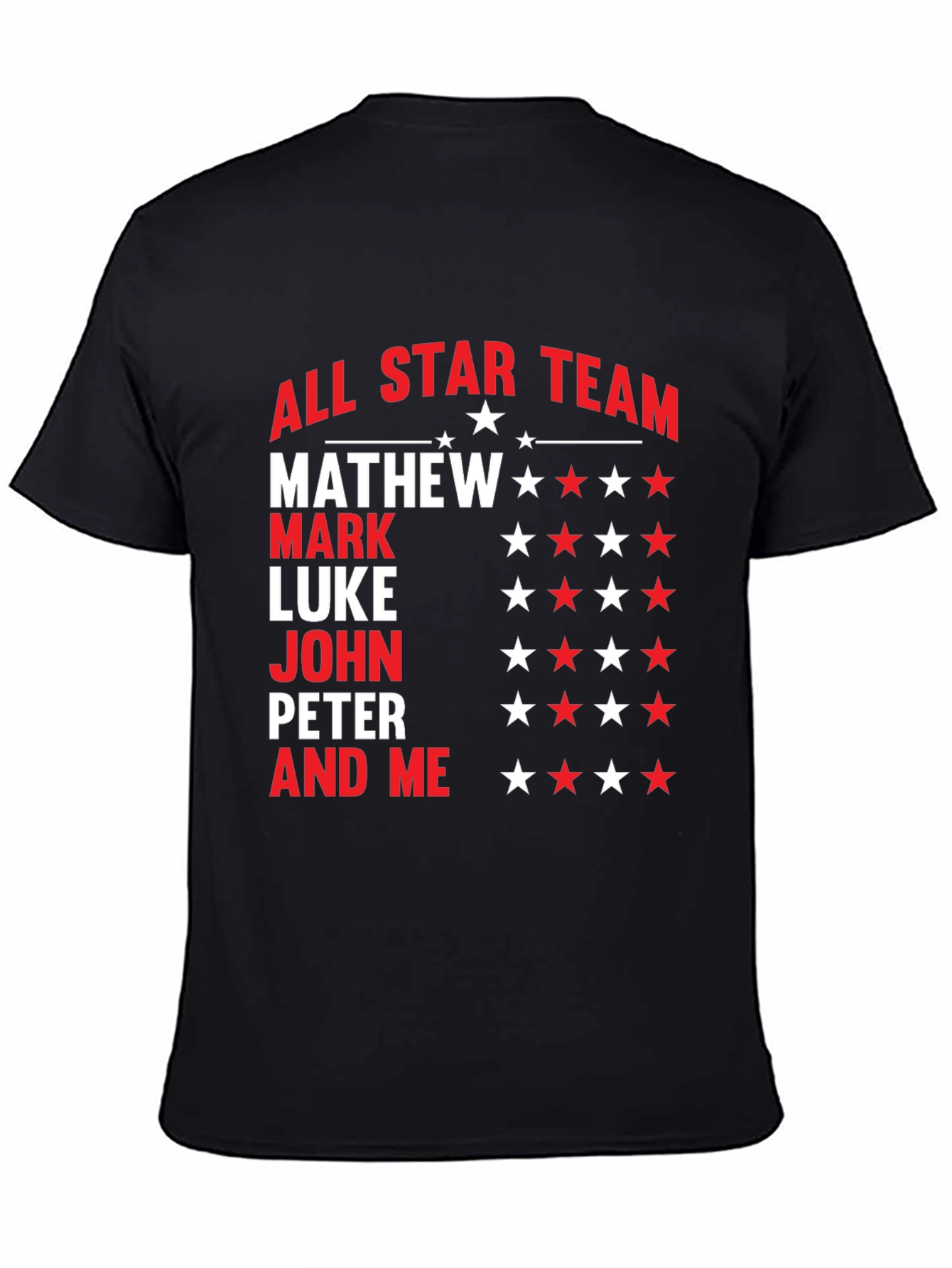 All Star Team Personalized Names Graphic T-Shirt