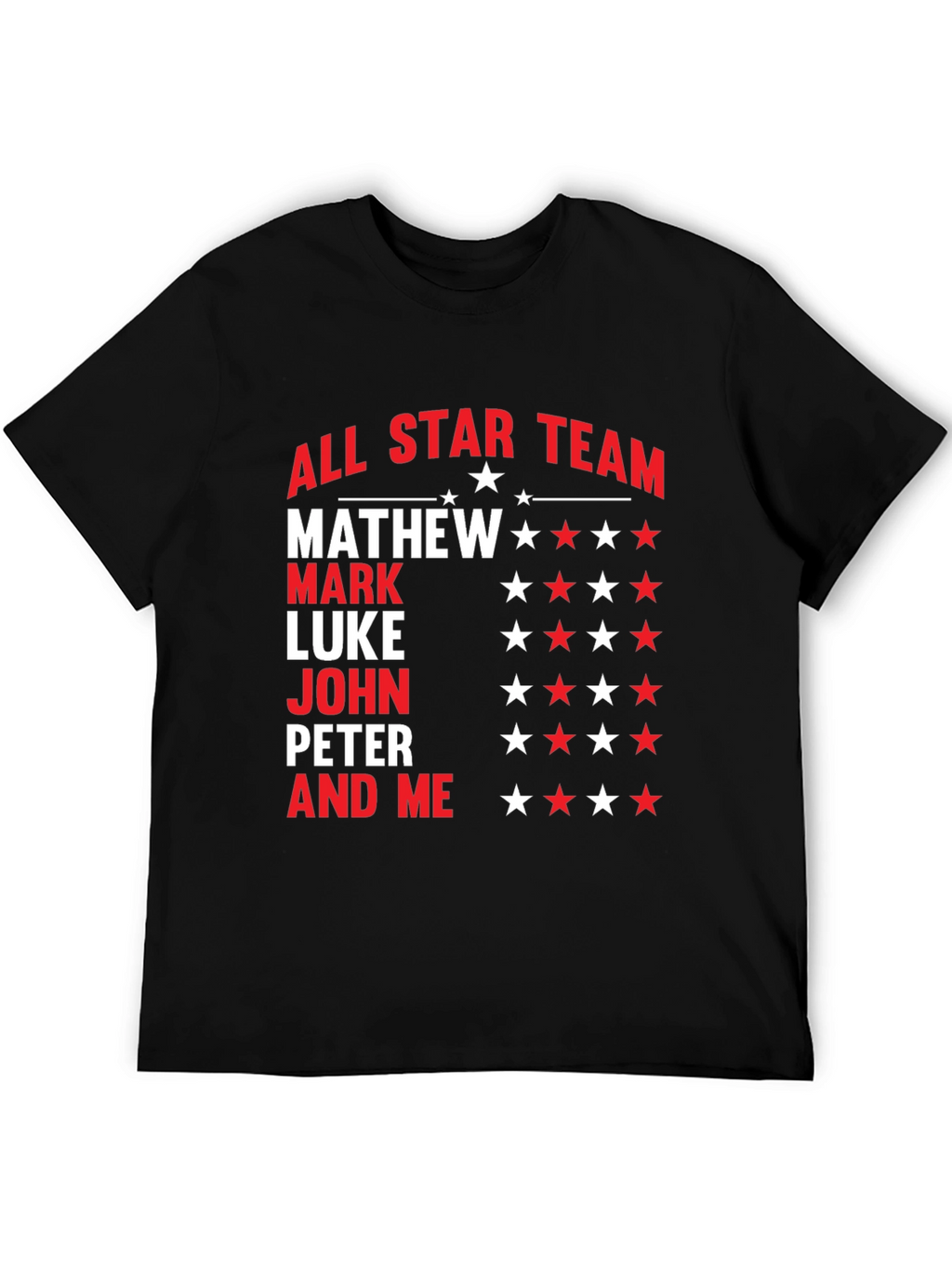 All Star Team Personalized Names Graphic T-Shirt