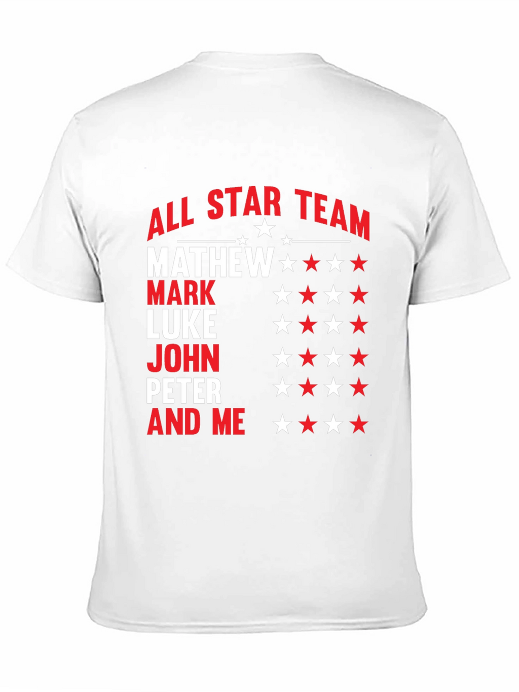 All Star Team Personalized Names Graphic T-Shirt