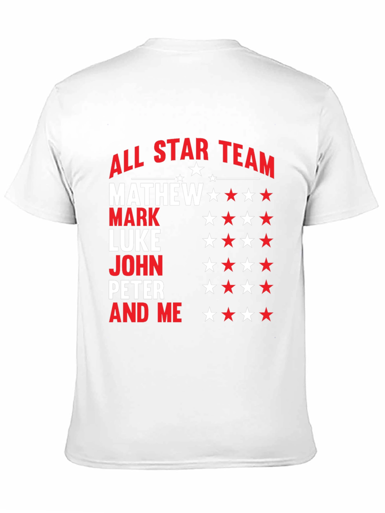 All Star Team Personalized Names Graphic T-Shirt