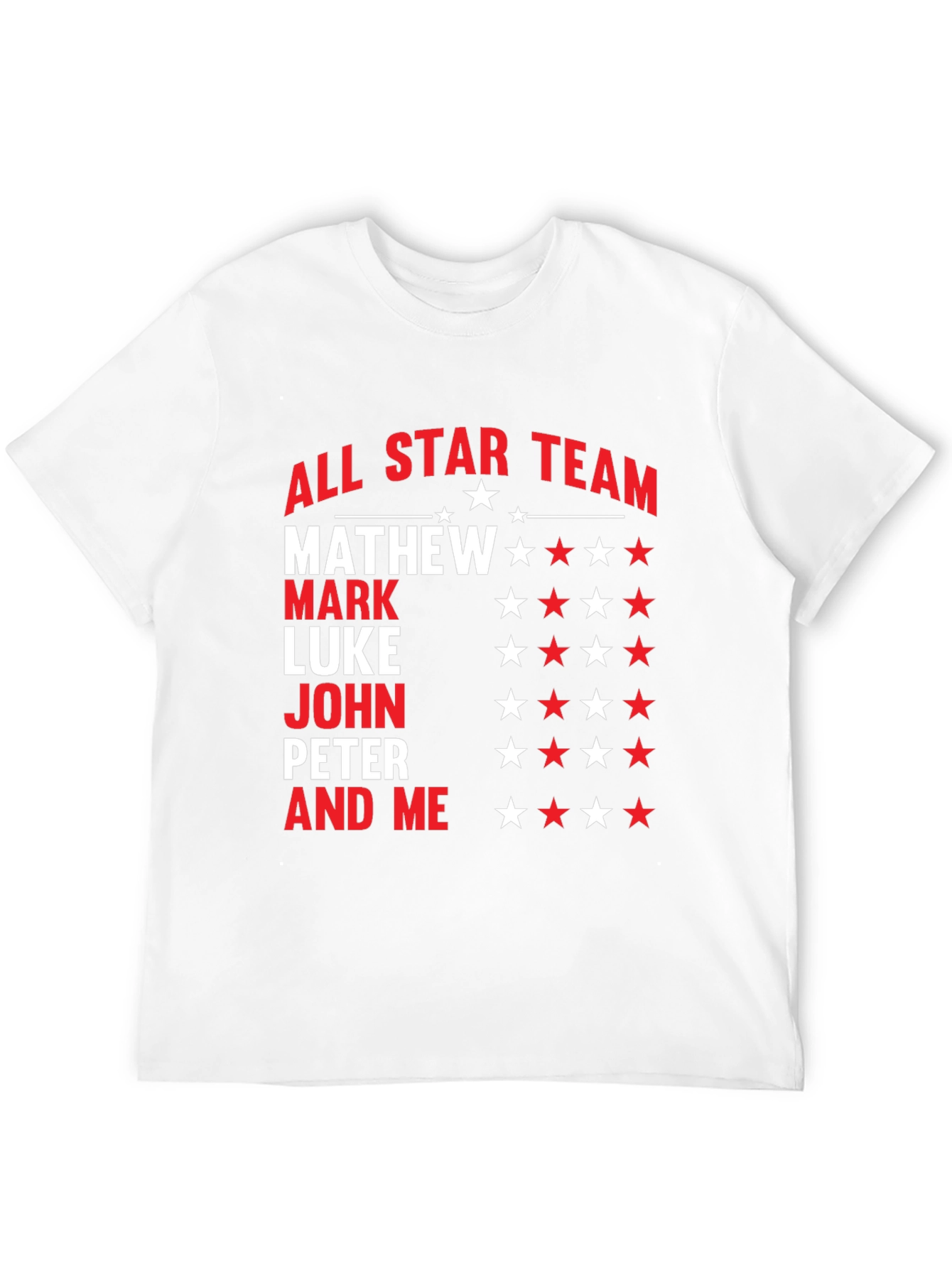 All Star Team Personalized Names Graphic T-Shirt