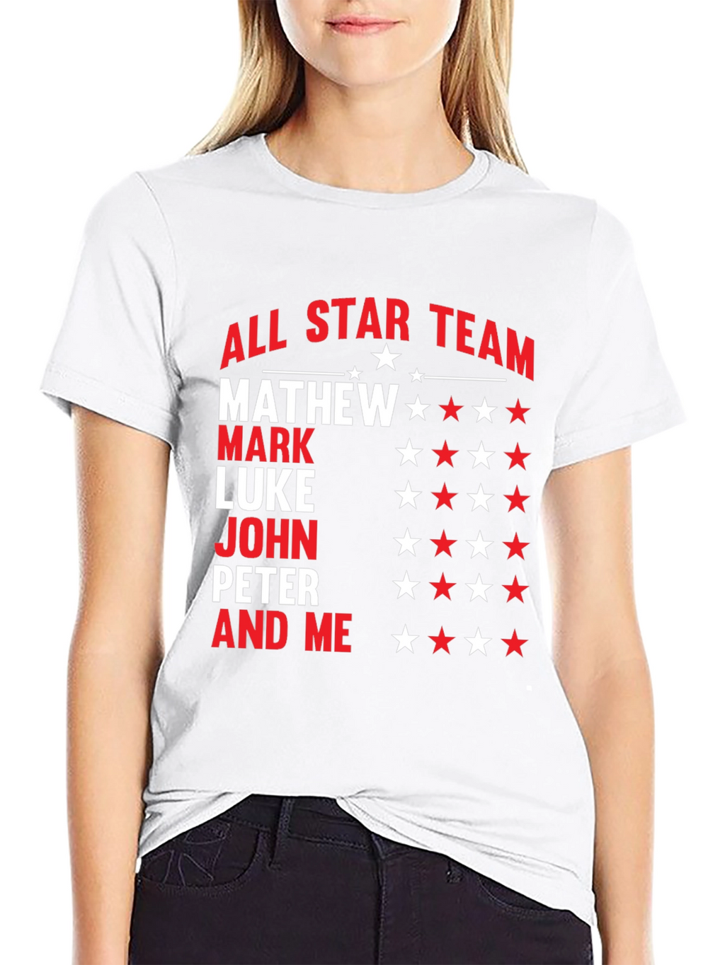 All Star Team Personalized Names Graphic T-Shirt