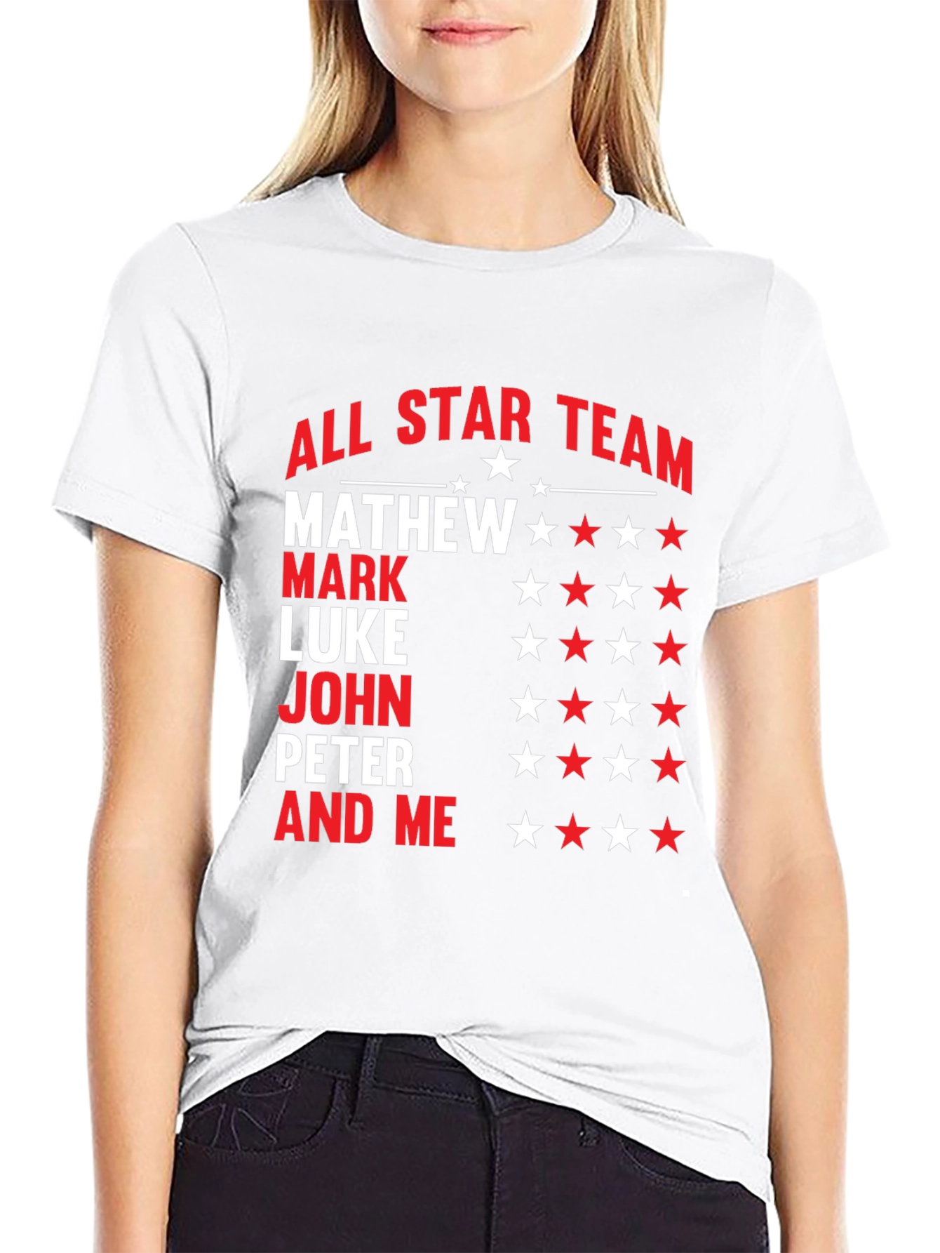 All Star Team Personalized Names Graphic T-Shirt