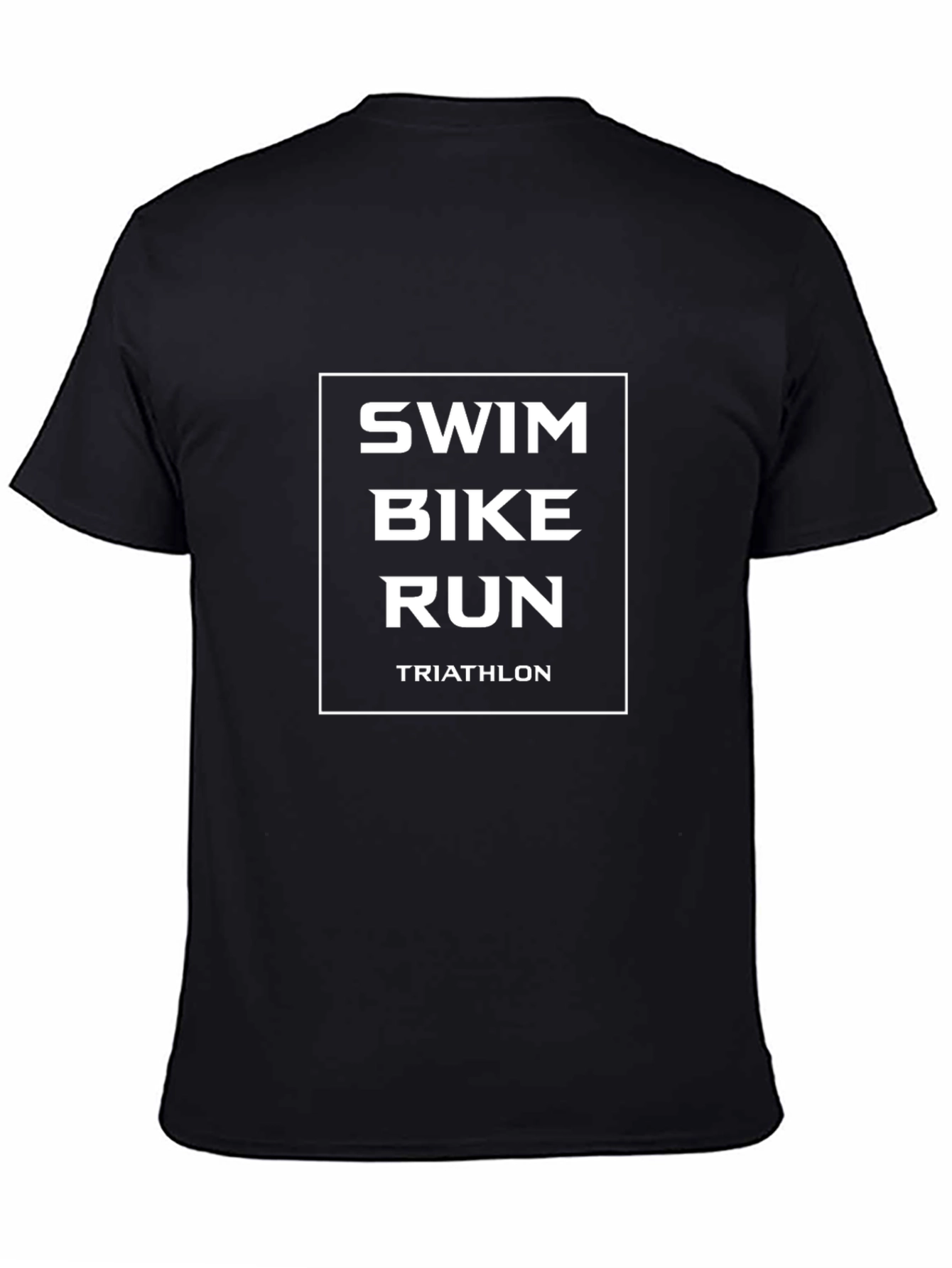 Triathlon T-Shirt - Swim Bike Run - Black Cotton Tee