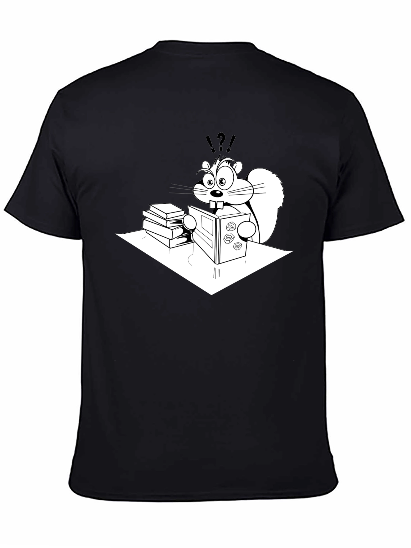 Cartoon Squirrel Reading Book T-Shirt