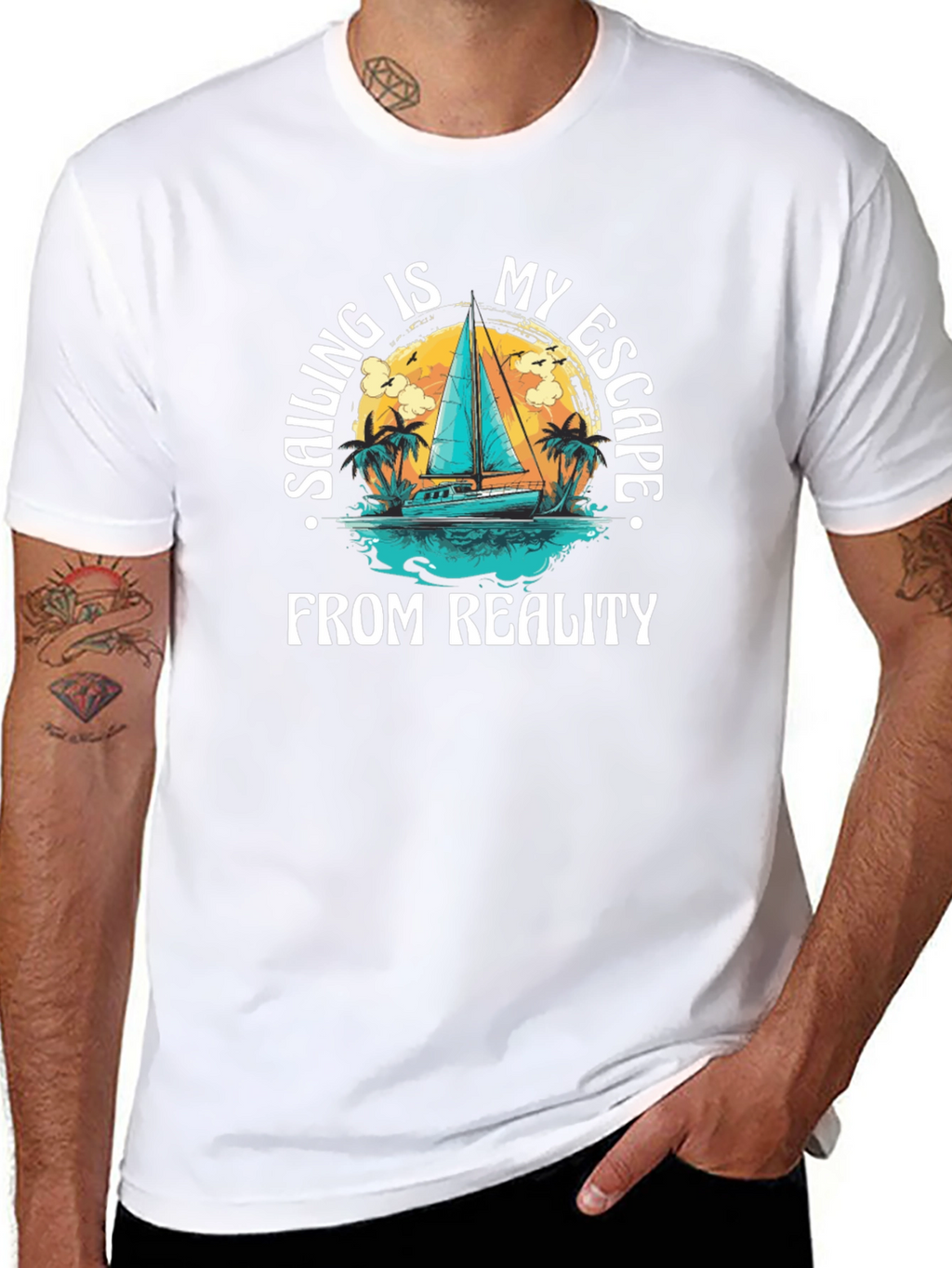 Sailing Escape Graphic T-Shirt