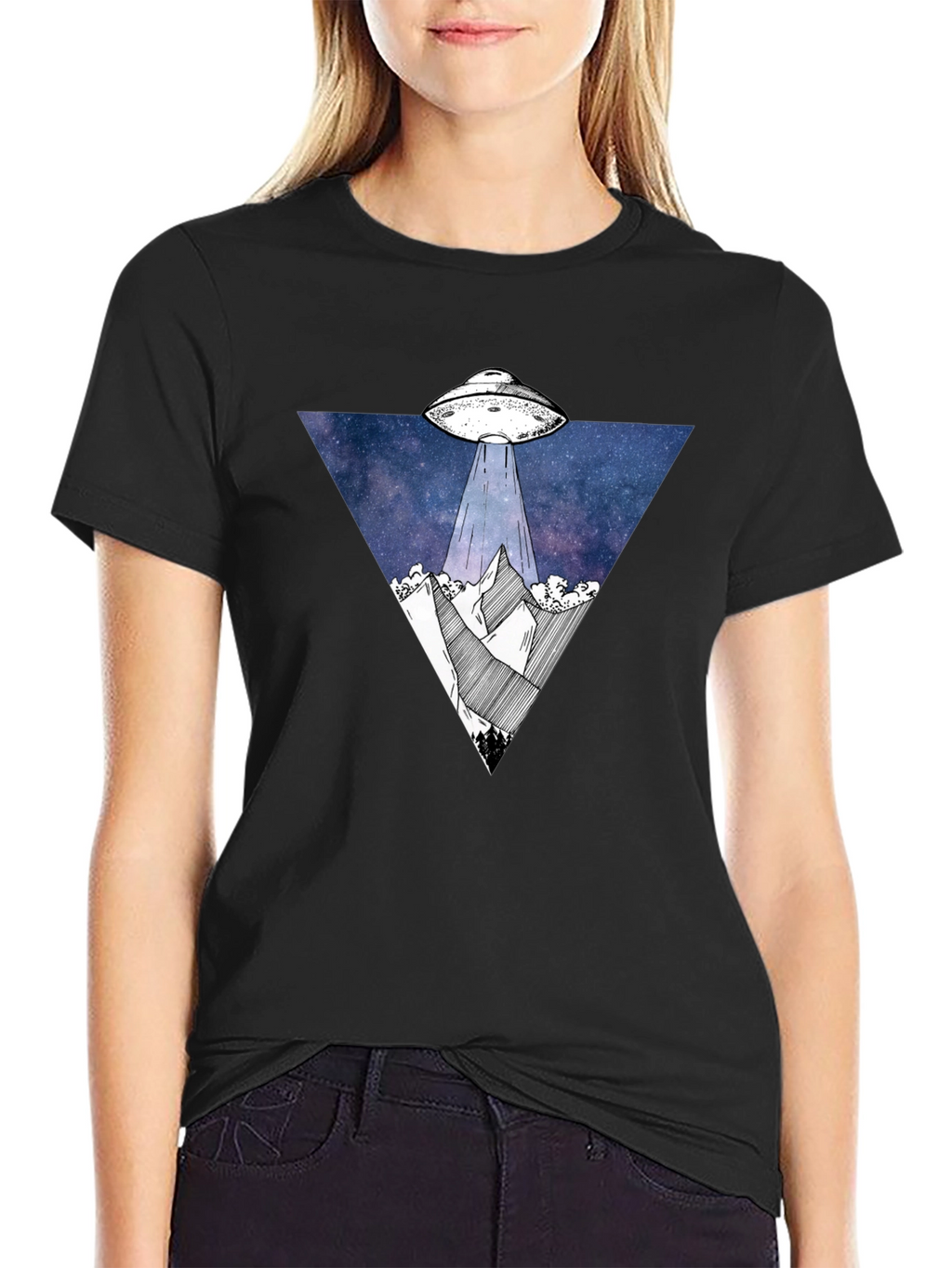UFO Abduction T-Shirt - Cosmic Mountain Design
