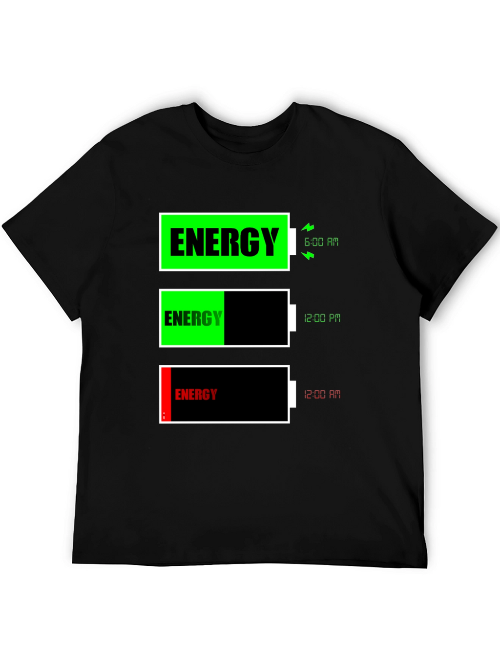 Energy Level T-Shirt Funny Battery Graphic Tee