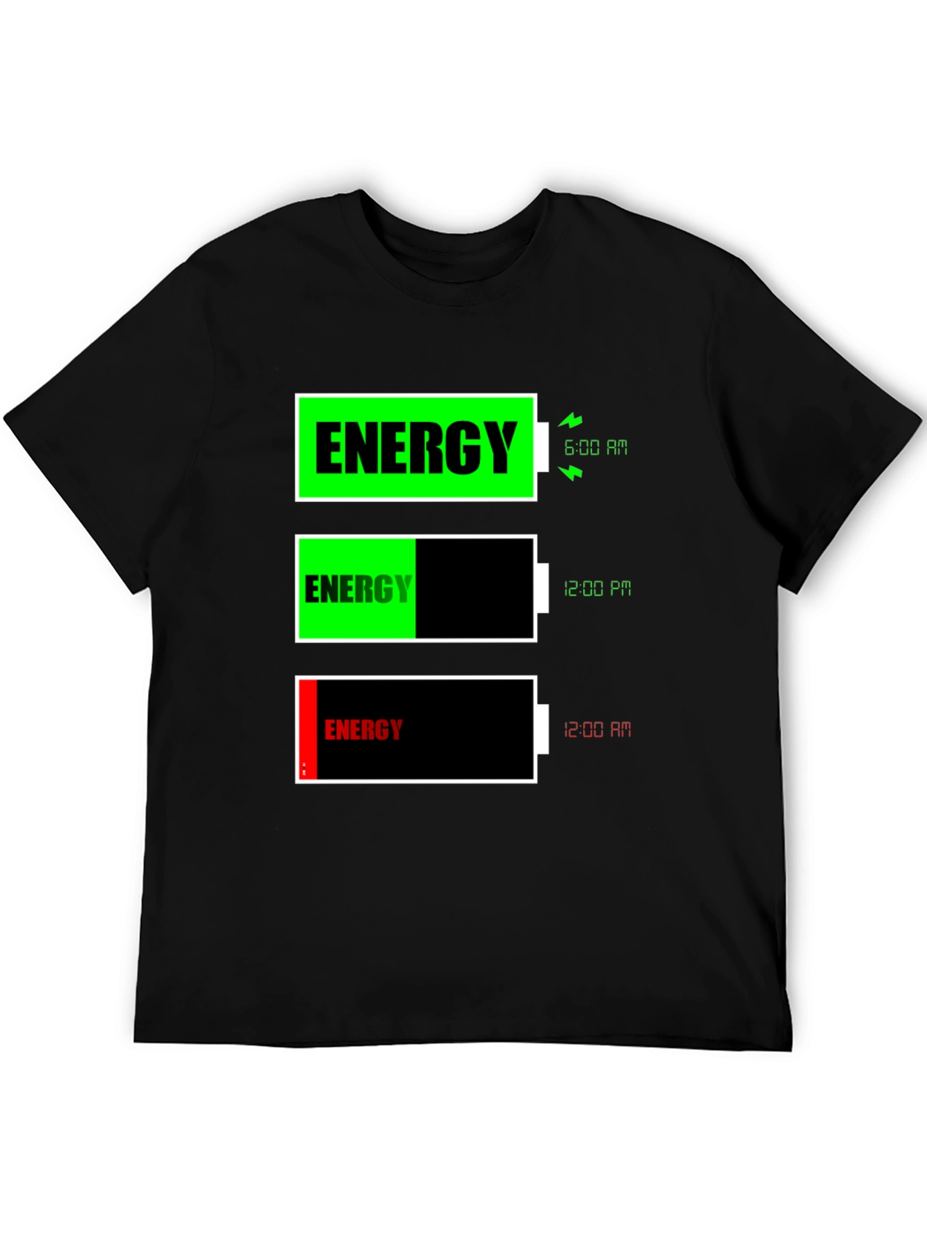 Energy Level T-Shirt Funny Battery Graphic Tee